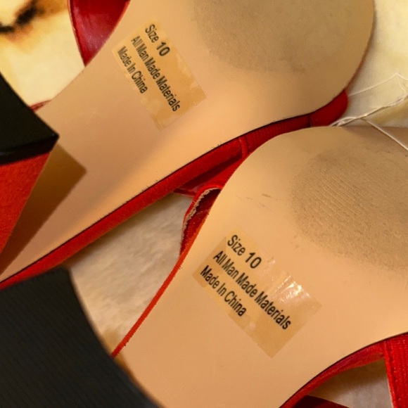 Women's Red Strappy Sandals - Picture 10 of 16